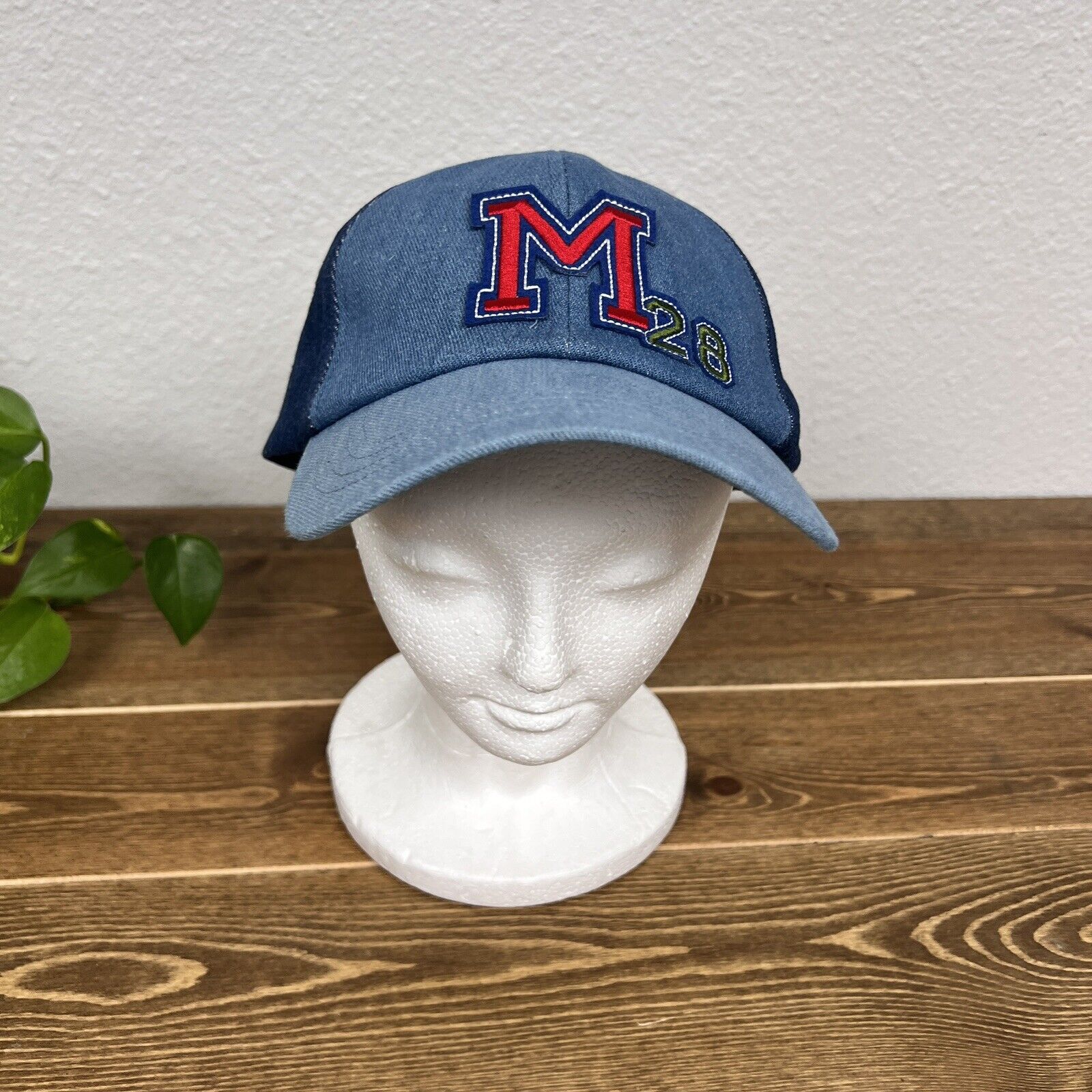 Disney Parks Our Universe Mickey Mouse 28 Blue Denim Baseball Hat Cap Adult