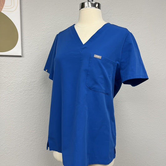 FIGS Technical Collection Women's Blue Scrub Top Front Pocket Size M