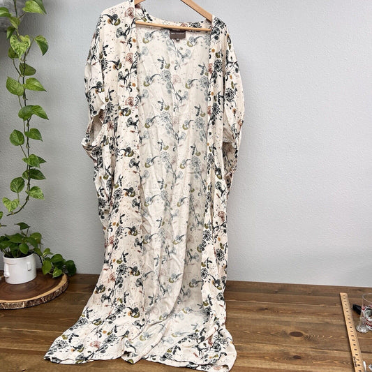 Anthropologie BEL KAZAN Sadie Duster Ivory Dandelion Kimono