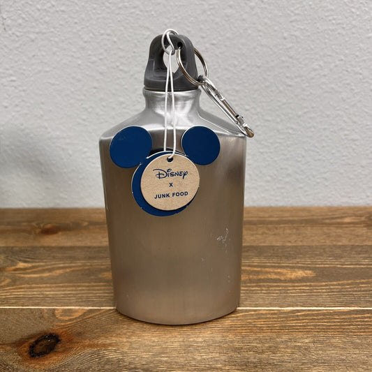 Disney Store 18oz Mickey Mouse Silver Flask Bar Wear Hip Flask