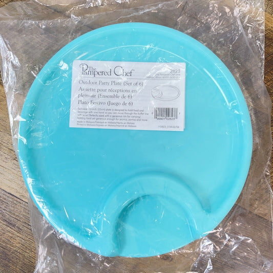 The Pampered Chef 10” Outdoor Party Plate Set of 6 #2823 Retired New