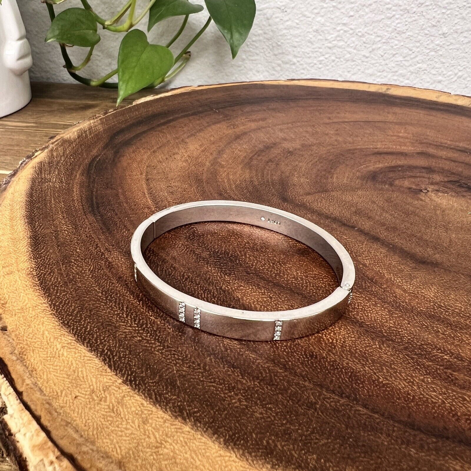 Loft Silver Tone Hinged Bangle Bracelet