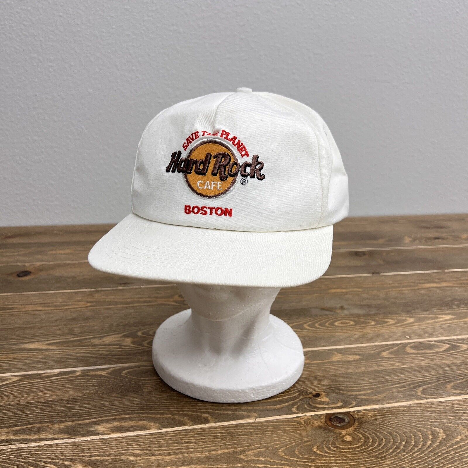 HARD ROCK CAFE HAT Boston White Save The Planet Strap Back Buckle