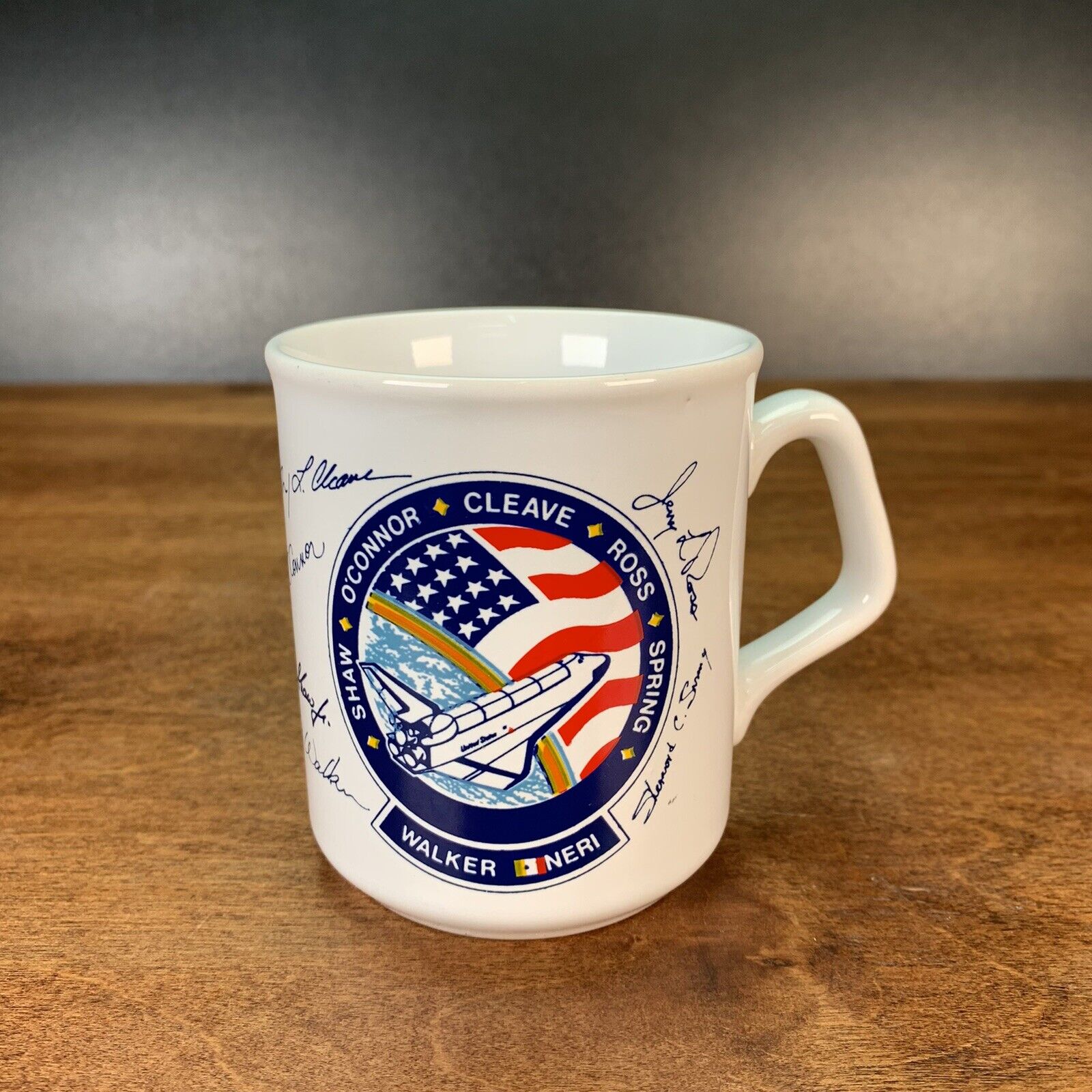 Atlantis Space Shuttle Mission STS-61-B Mug Cup Shaw O'Connor Cleave Ross Walker