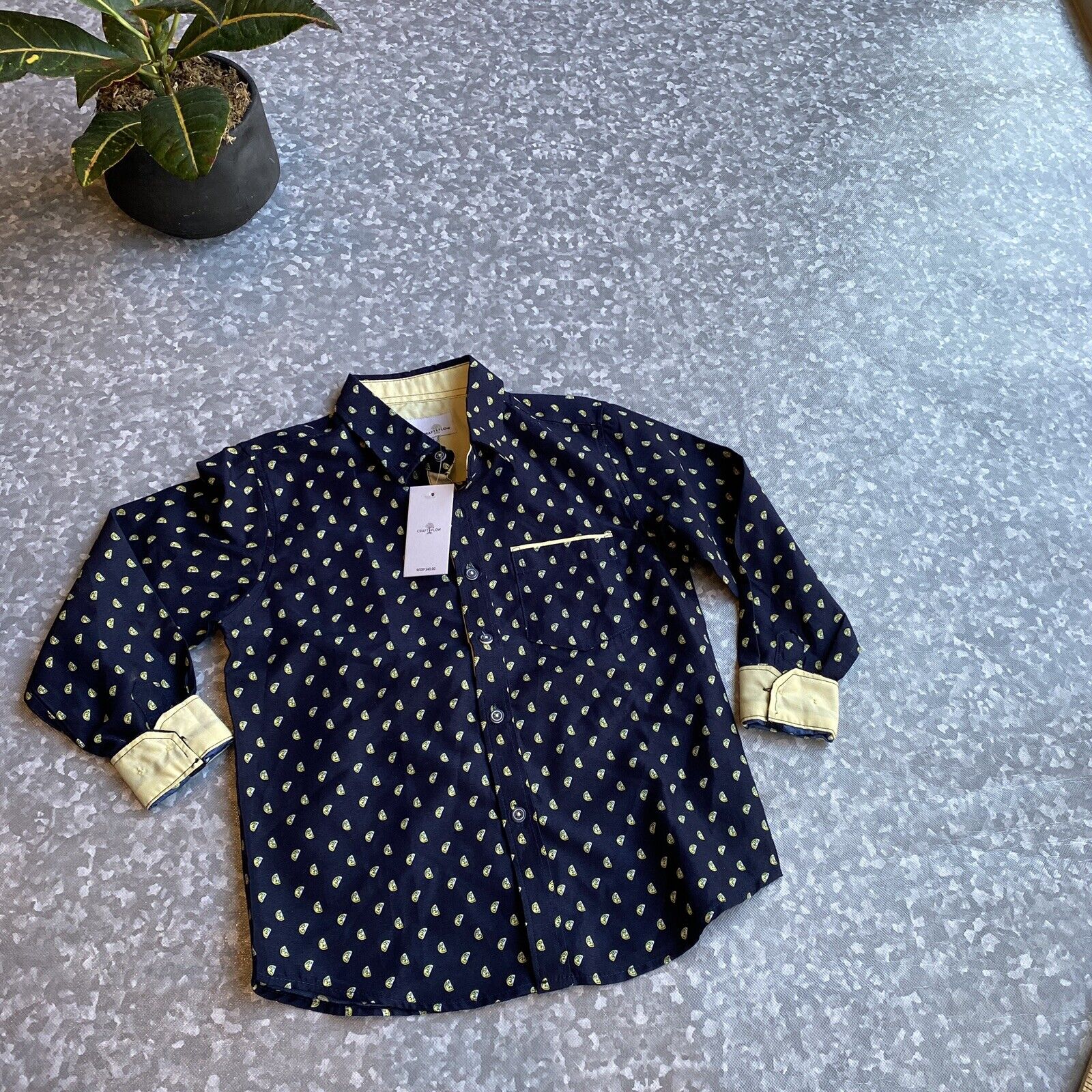 Boy Craft + Flow Button Down Shirt Boys Size 5