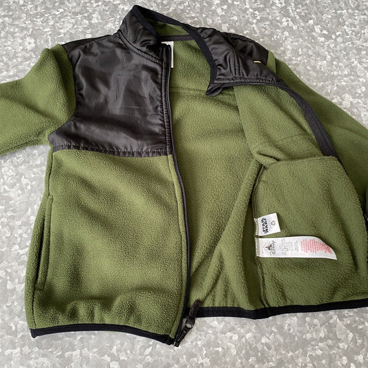 Disney Star Wars Boy Kids Fleece Jacket Top Size 5/6 Full Zip Dark Green Black