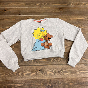 Girls Hoodie The Simpsons Lisa Simpson Gray Sz 14 See Measurements