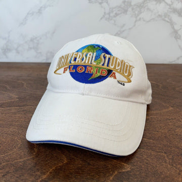 Universal Studios Florida White Adjustable Baseball Hat Cap Embroidered