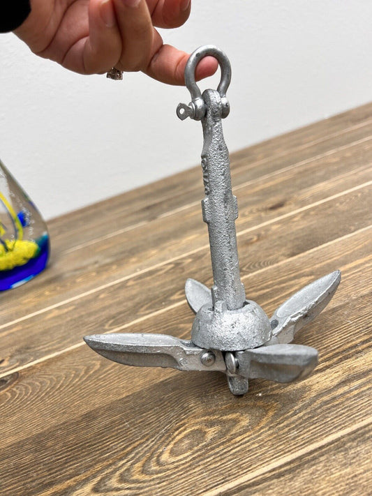 1.5 lb Galvanized Folding Grapnel Anchor for Boats 5 to 10 feet Long