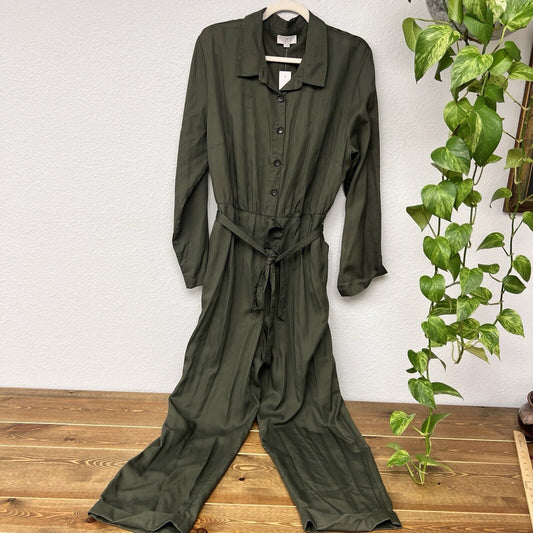 Loft One Piece Jumpsuit Womens Size XL  Olive Green