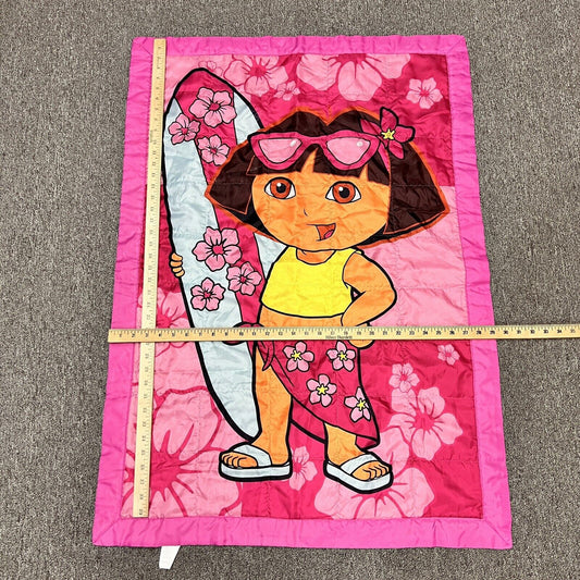 Dora The Explorer Girls Throw Beach Travel Blanket Hawaii Surf Board Pink 2008