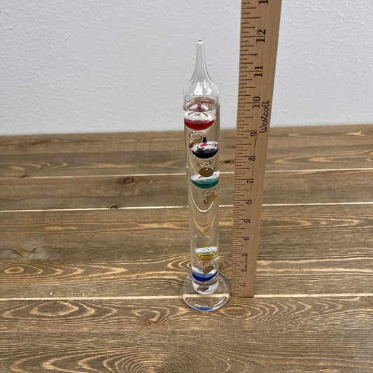 12" Tabletop Galileo Thermometer With Colorful Temperature Markers