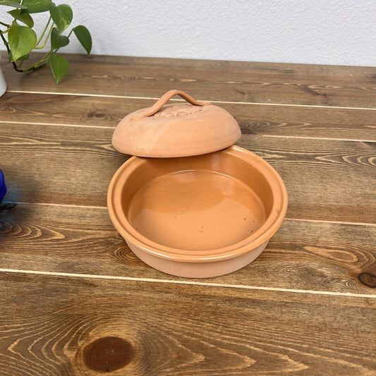 Bentson West Designs Unglazed Terra Cotta Tortilla Warmer & Lid Made in Italy