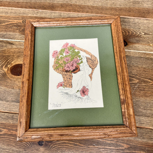 WENDY WHEELER Vintage Azalea Signed 1975 Framed Art