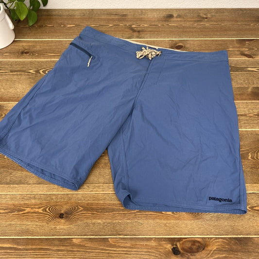 Patagonia Wavefarer Board Shorts Men’s 38 Nylon Stretch Blue Glass with Pockets