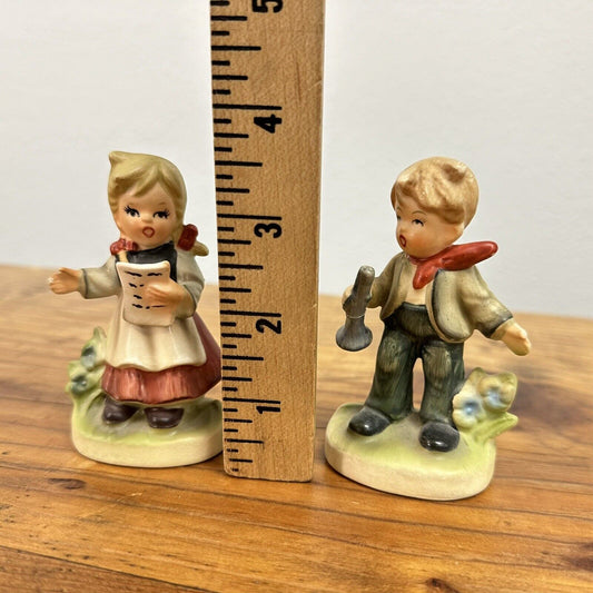 Vintage Inarco Japan Porcelain Figurines Boy & Girl 3.5" Tall E4713