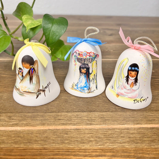 De Grazia Christmas Bell Ornament set/3 Collectors Limited Edition 88,84 & 95