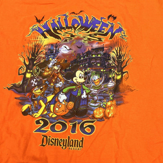 Hanes Beefy-T Men's Orange Disney Parks Halloween 2016 T-Shirt Size 2XL