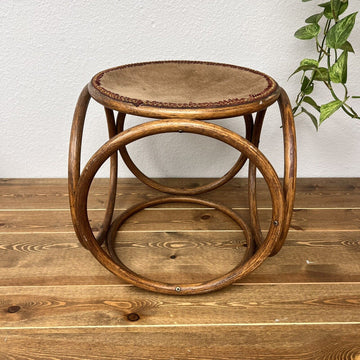 Vintage Thonet Style Footstool Mid Century Bentwood Stool Plant Stand