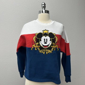 Disrey Mickey stripe crown varsity sweatshirt Size XS