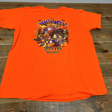 Hanes Beefy-T Men's Orange Disney Parks Halloween 2016 T-Shirt Size 2XL