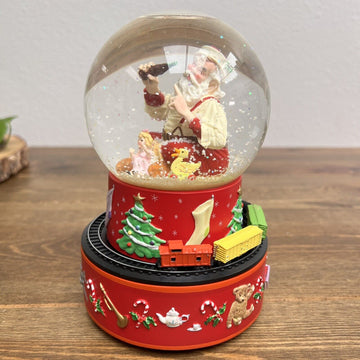 COCA COLA Santa Musical Snow Globe with Moving Train Christmas Hallmark Holiday