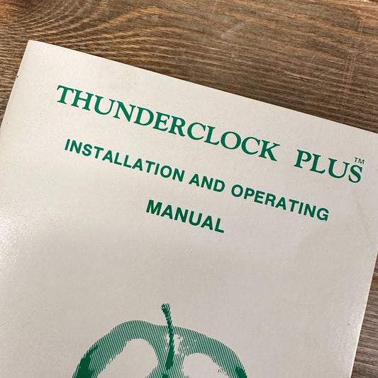 VTG Thunderclock Plus Installation Manual w/ Basic & Scheduler Software Apple II