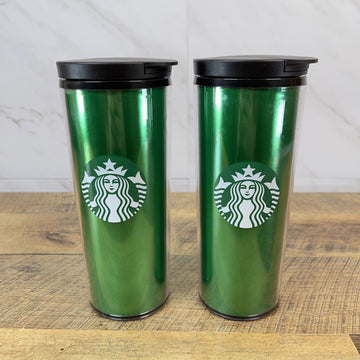 Starbucks 2020Siren Logo Acrylic 16 oz Travel Tumbler Green Cold Cup Set Of 2