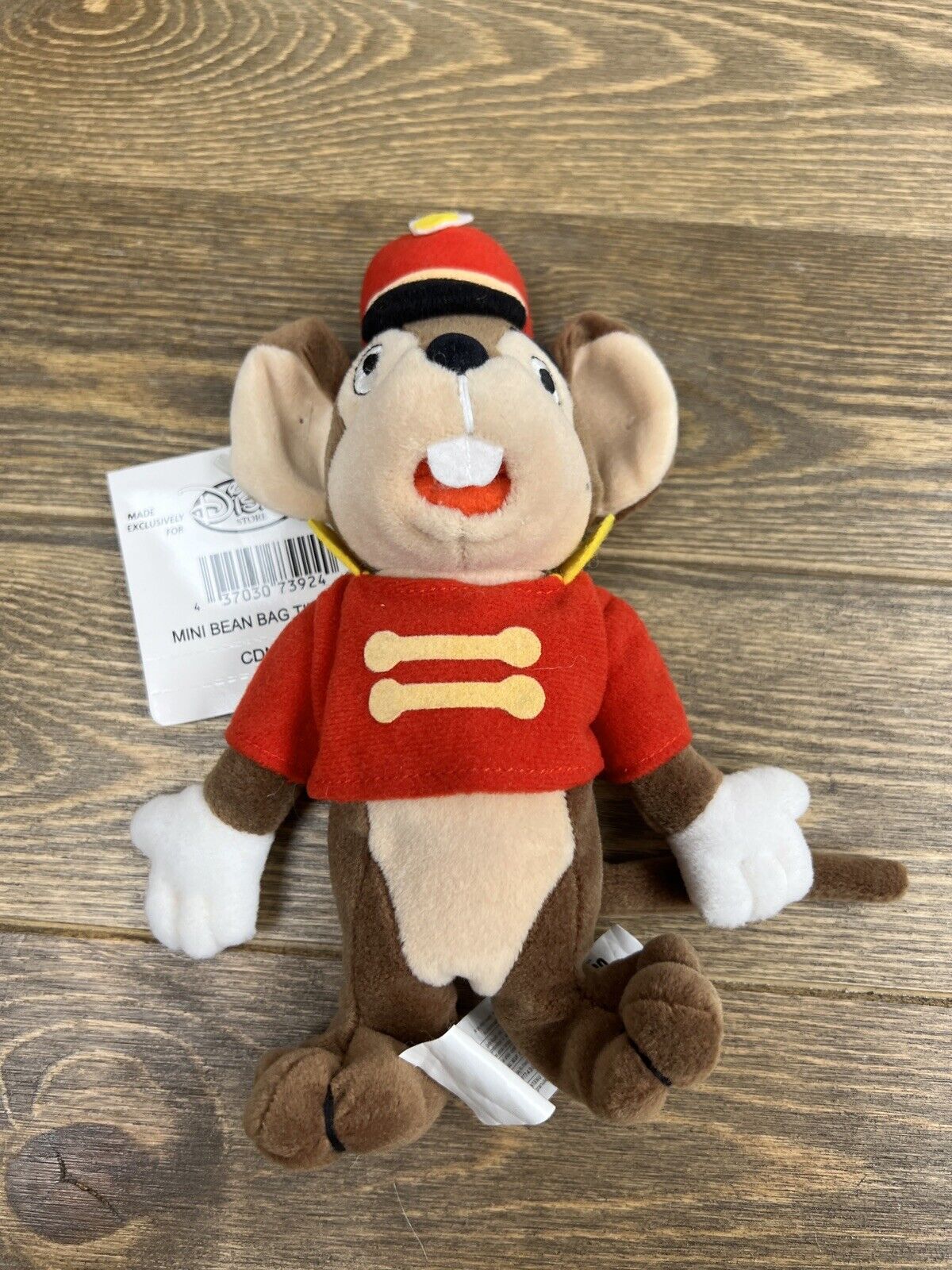 The Disney Store And Parks Mini Bean Bag Plush Timothy Mouse Dumbo 8"