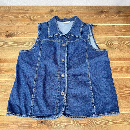 Focus Vest Size M  Womens Denim  Pockets Made In USA Vintage