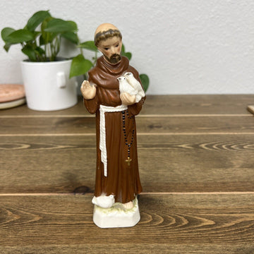 Vintage St. Francis of Assisi Patron Saint of Animals Figurine Made in Japan 8"