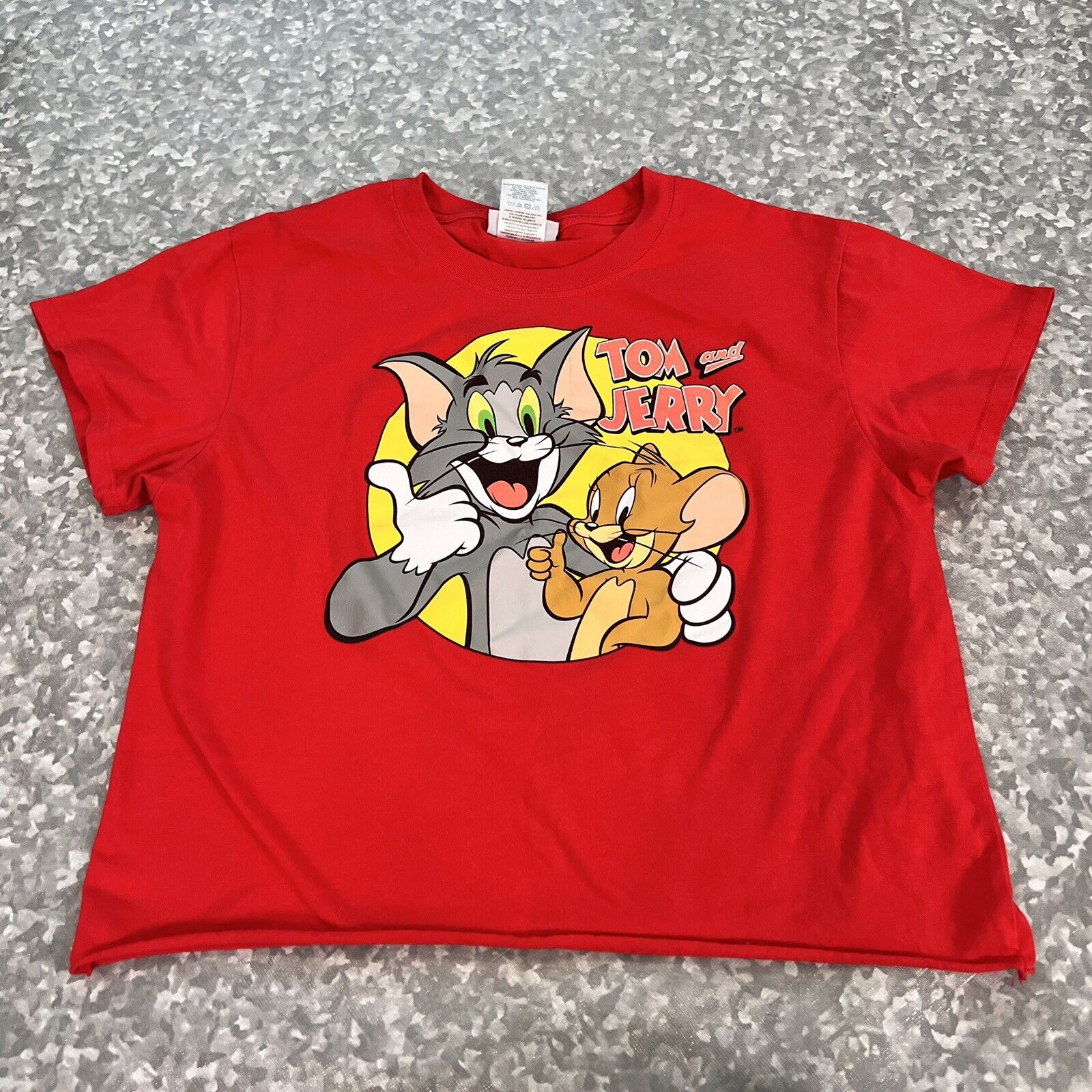 Tom And Jerry Cartoon Crop Top Size Xl Red