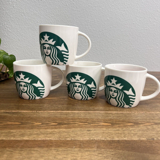 4 X STARBUCKS Coffee Mug Cup 2017 Lg Green Mermaid Siren Logo 14 oz Ceramic