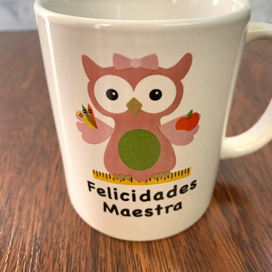 “Felicidades Maestra” Coffee Mug for Teachers in Spanish Español Class - Gibson