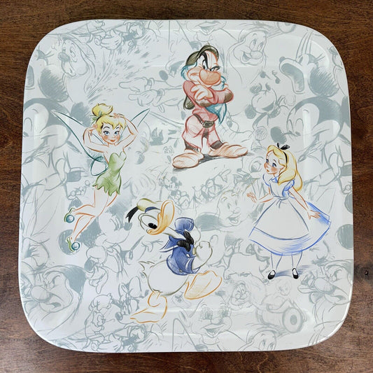 World of Disney Studio Collection 15" Platter Grumpy, Tinkerbell, Donald, Alice