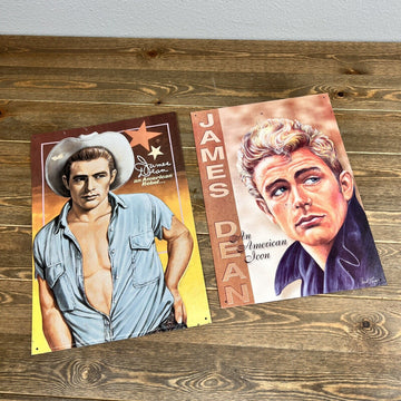 James Dean An American Icon Metal Tin Sign Wall Art  Set Of 2