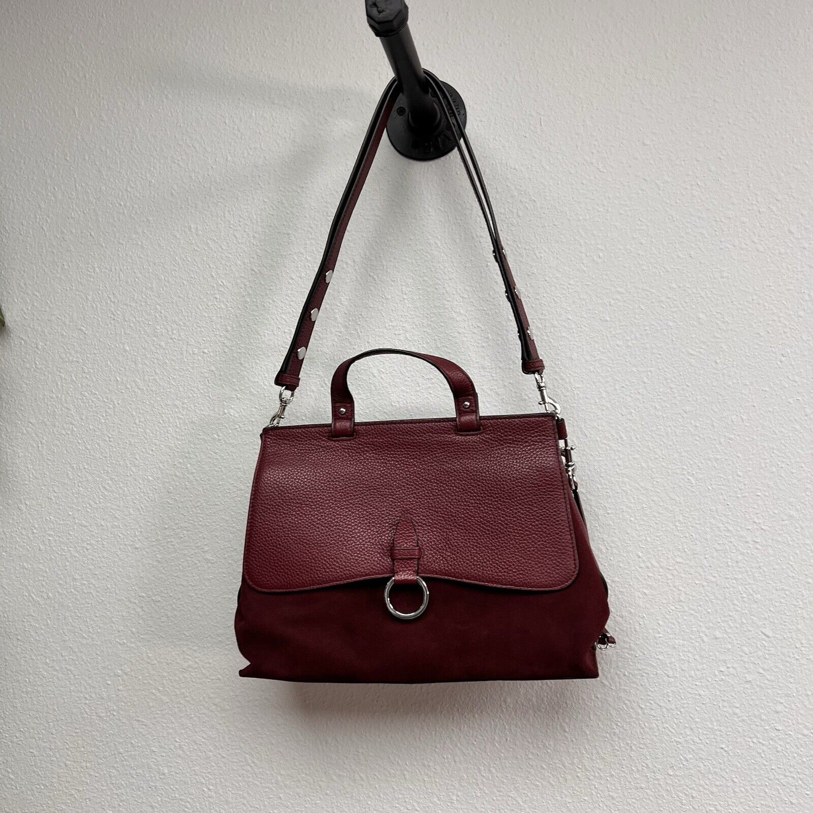 Rebecca Minkoff Dark Red Burgundy Maroon Suede Tote 2018