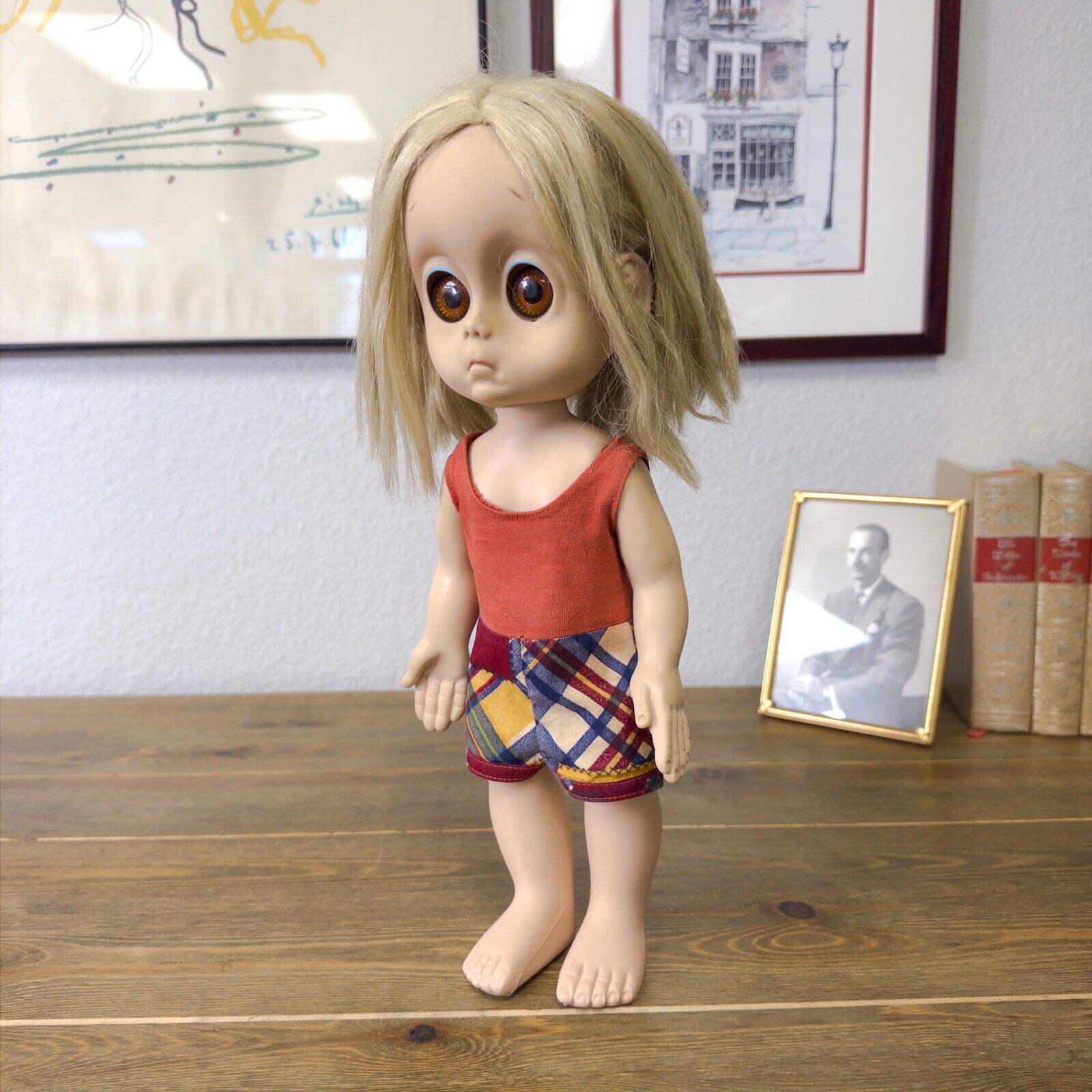 1965 “Little Miss No Name” Doll by Hasbro Keane Big Eyes Vintage Pre-Blythe