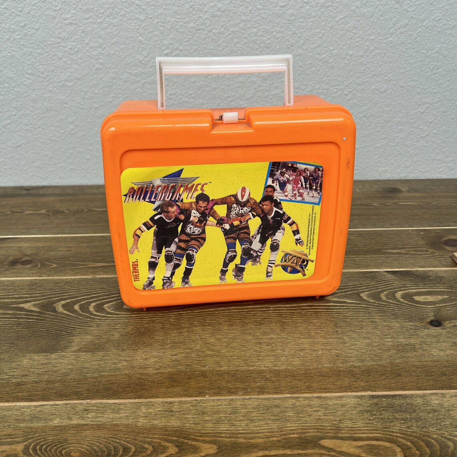 Roller Games 1989 Vintage Plastic Lunch Box Thermos Brand World Alliance Vintage