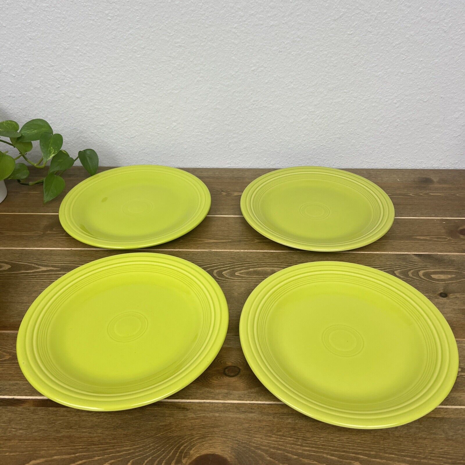 Fiestaware Fiesta 10.5-Inch Dinner Plate Lemongrass USA Yellow Green - Set of 4