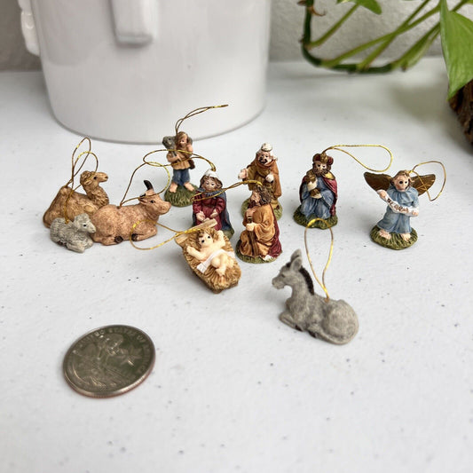 Mini Nativity Set Christmas Figures Ornaments