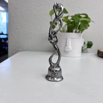 Rare Vintage Pewter Standing Candle Snuffer Vine Grapevine