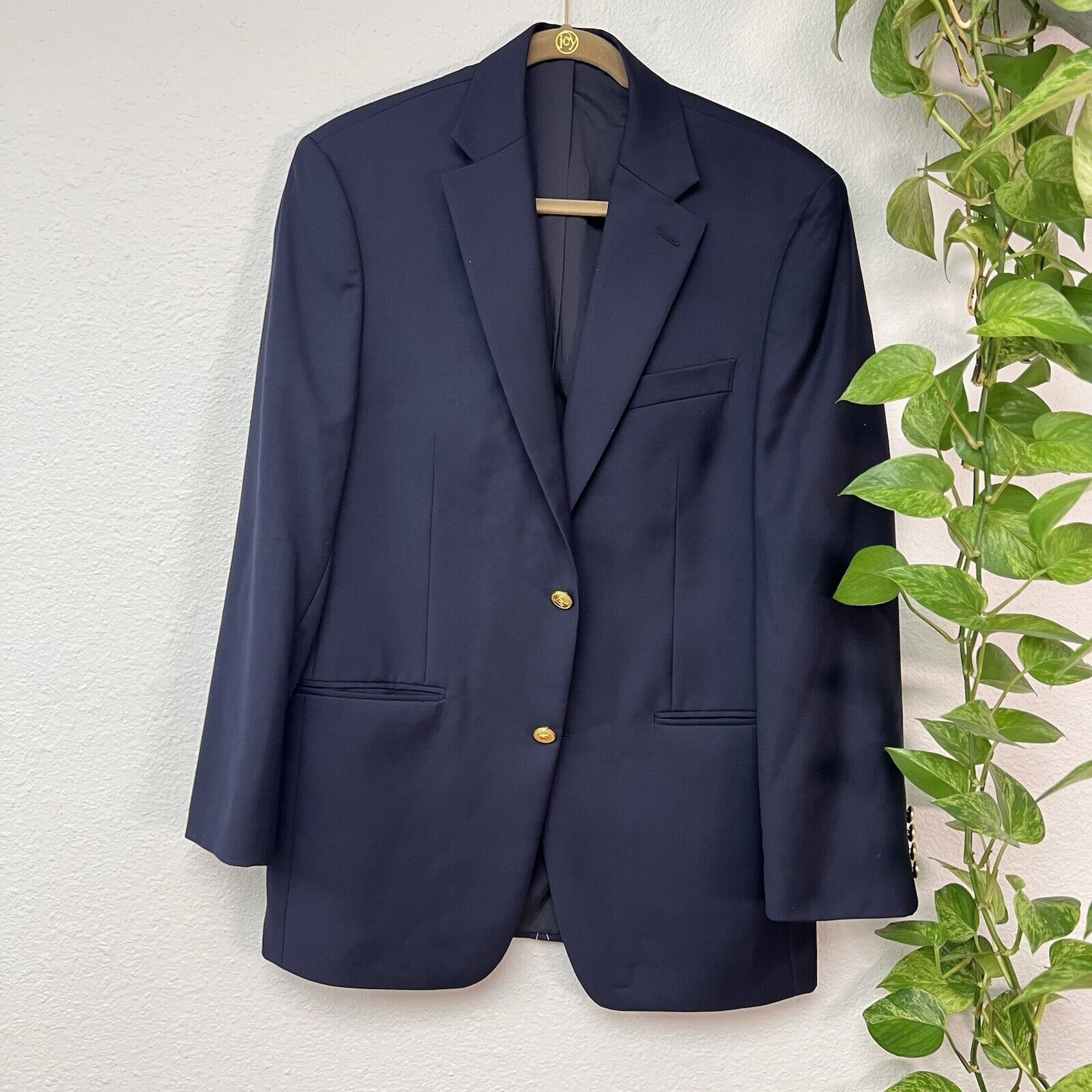 Lauren Ralph Lauren Navy Blue Sport Coat Blazer Wool Gold Buttons Men’s 38 R