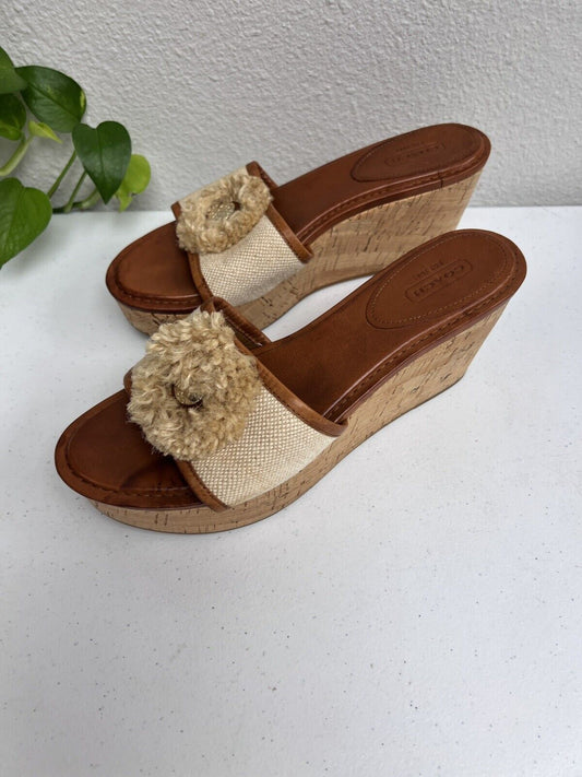 Coach Jazmin Platform Wedge Slide Sandal Women size 9