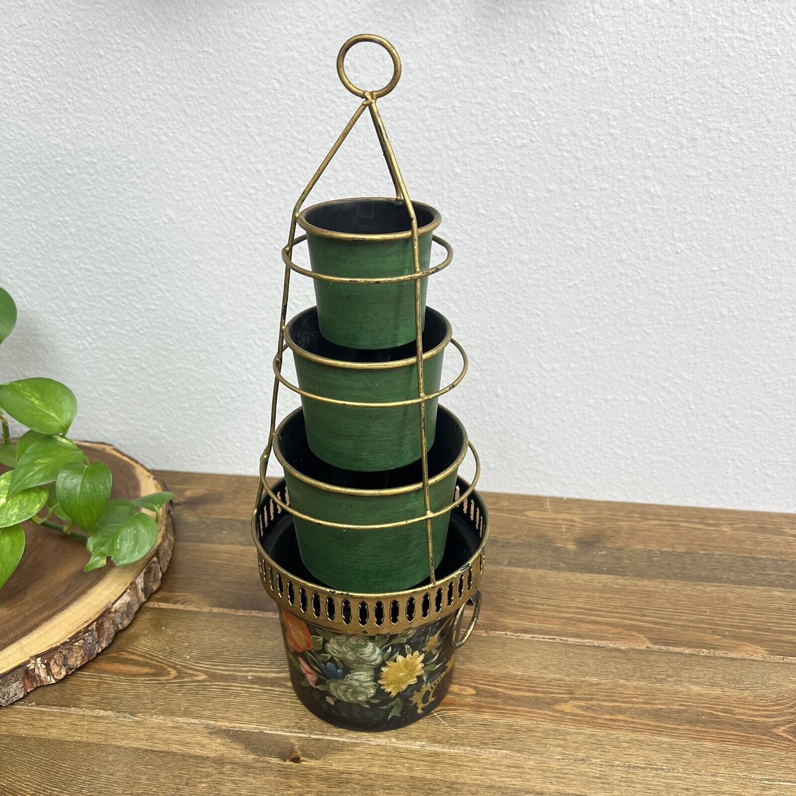 Vintage Italian Tiered Tole Planter