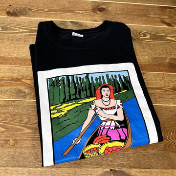 lotería mexicana La Chalupa  Size L Black Tshirt