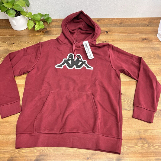 Kappa Zavrok Men's Logo Hoodie Dahlia Burgundy Red Size M New w Tags