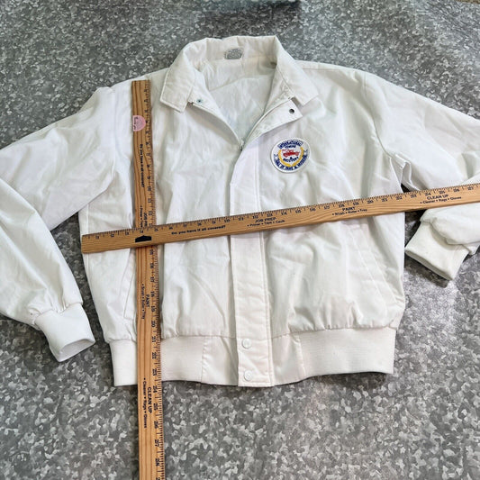 VTG The LTD White Jacket Full Zip  Large Made In USA Towing Company