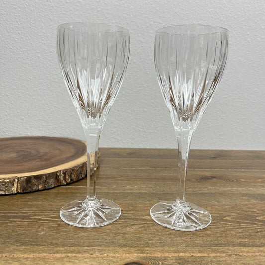 Vintage Clear Mikasa Crystal APOLLO Wine Goblets Set Of 2