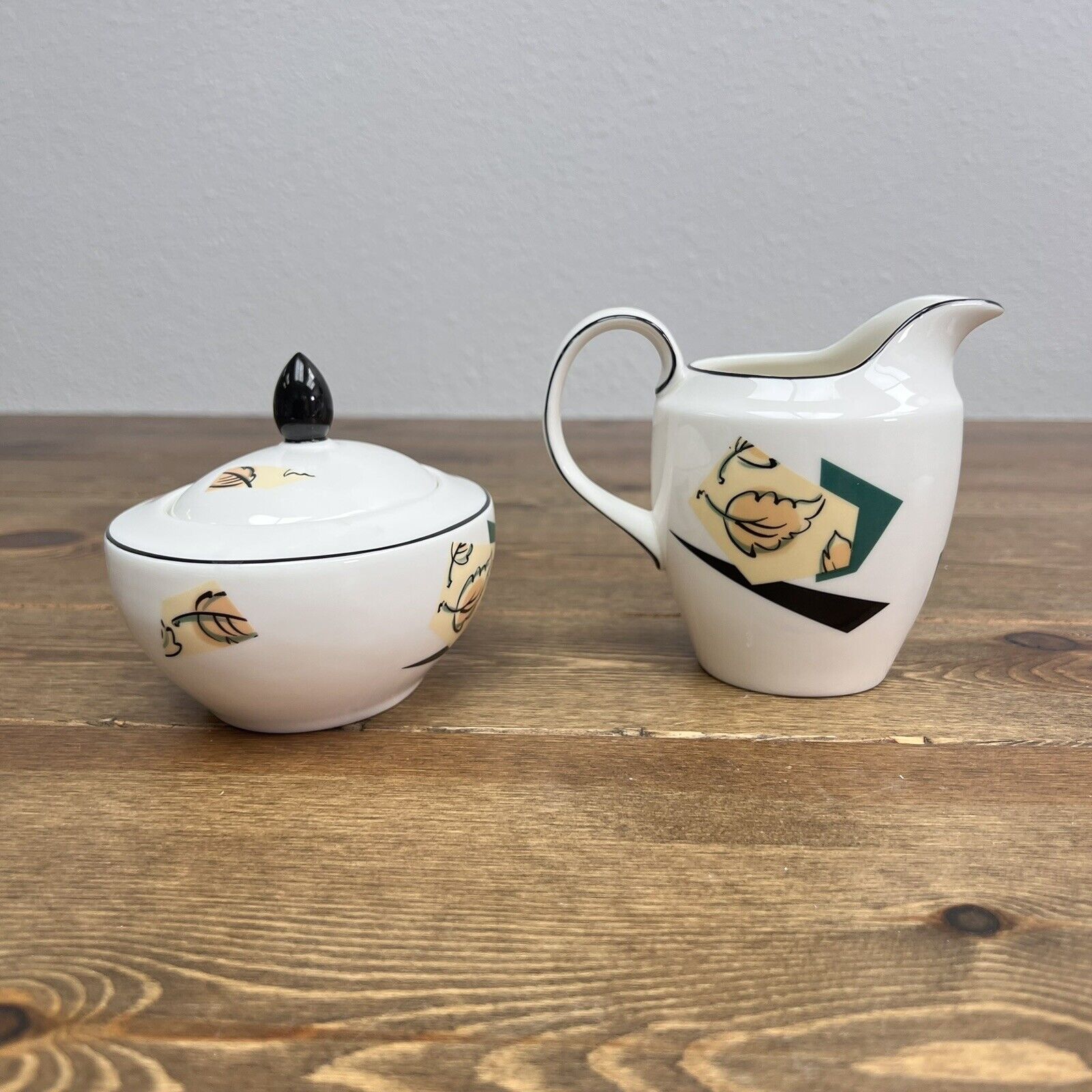 Vintage Doulton Central Park Creamer and Sugar Bowl Set